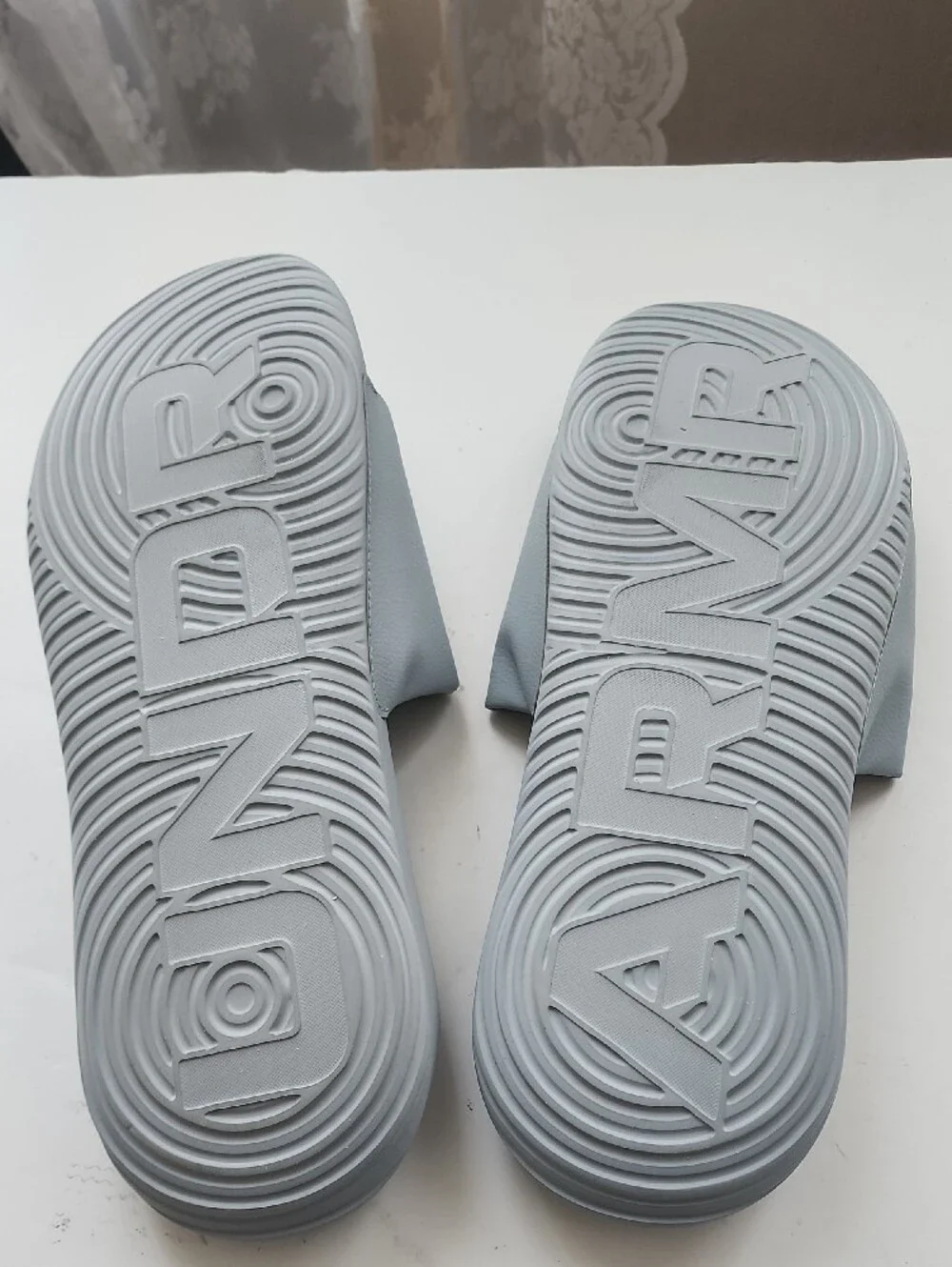 Under Armour Light Gray Logo Slide Sandals